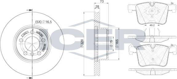 Icer 32020-2212 - Kit freno, Freno a disco autozon.pro