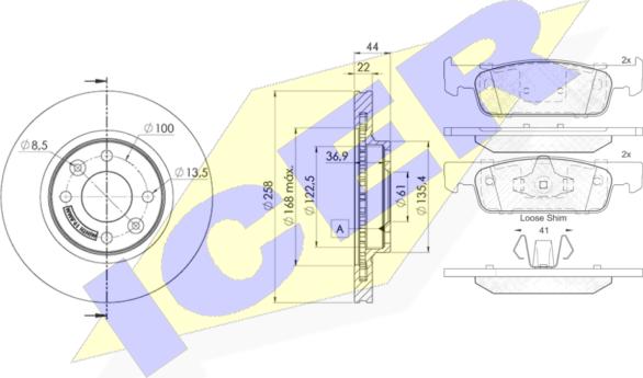 Icer 32115-3108 - Kit freno, Freno a disco autozon.pro