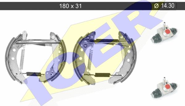 Icer 79KT0001 C - Kit ganasce freno autozon.pro