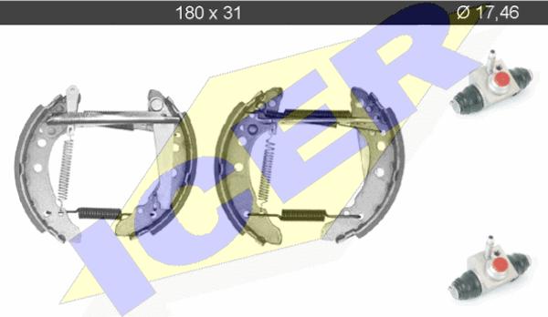 Icer 79KT0002 C - Kit ganasce freno autozon.pro