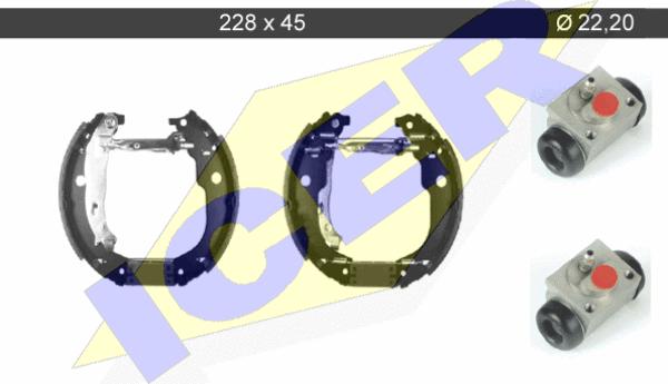 Icer 79KT0022 C - Kit ganasce freno autozon.pro