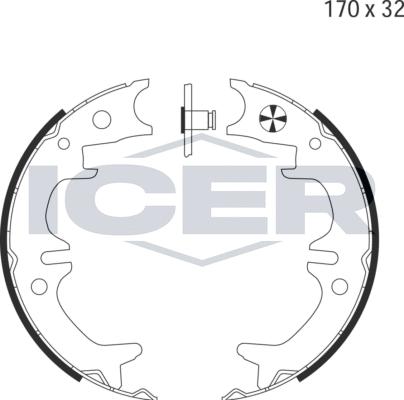 Icer 79PB4040 C - Kit ganasce, Freno stazionamento autozon.pro