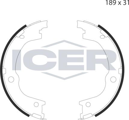 Icer 79PB4053 C - Kit ganasce, Freno stazionamento autozon.pro