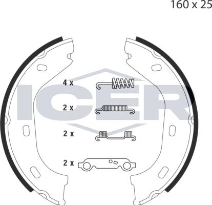 Icer 79PB4005 C - Kit ganasce, Freno stazionamento autozon.pro