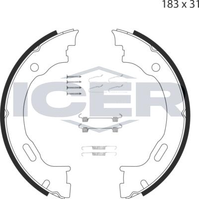 Icer 79PB4006 C - Kit ganasce, Freno stazionamento autozon.pro