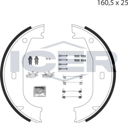 Icer 79PB4000 C - Kit ganasce, Freno stazionamento autozon.pro