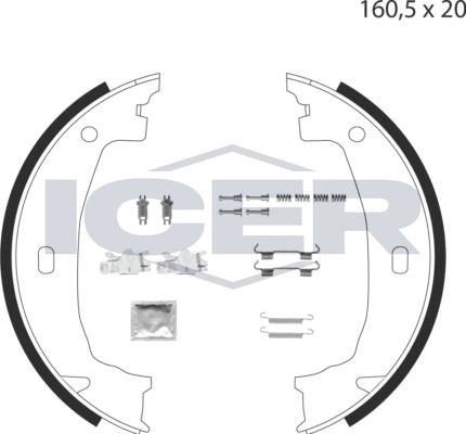 Icer 79PB4001 C - Kit ganasce, Freno stazionamento autozon.pro