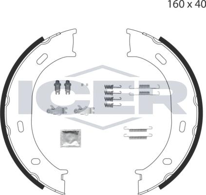 Icer 79PB4007 C - Kit ganasce, Freno stazionamento autozon.pro