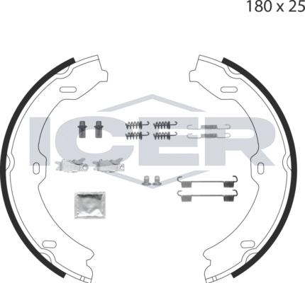 Icer 79PB4015 C - Kit ganasce, Freno stazionamento autozon.pro