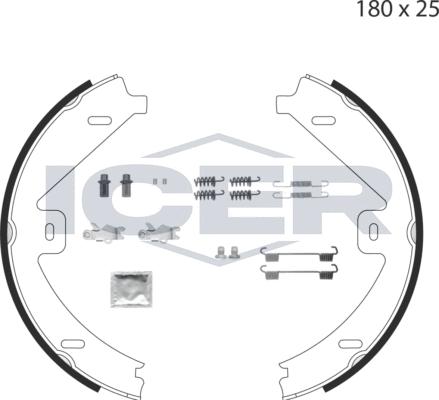 Icer 79PB4016 C - Kit ganasce, Freno stazionamento autozon.pro