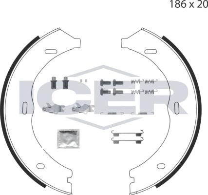 Icer 79PB4018 C - Kit ganasce, Freno stazionamento autozon.pro