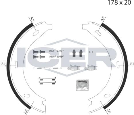 Icer 79PB4017 C - Kit ganasce, Freno stazionamento autozon.pro