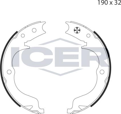 Icer 79PB4036 C - Kit ganasce, Freno stazionamento autozon.pro