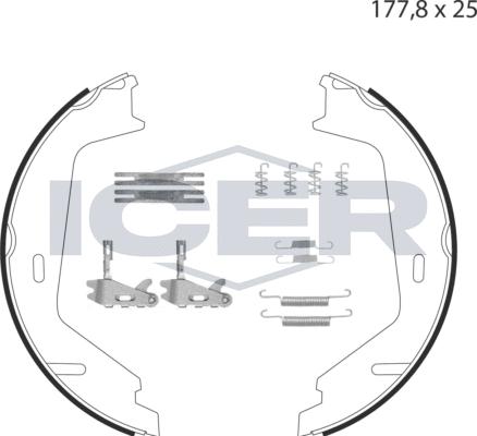 Icer 79PB4024 C - Kit ganasce, Freno stazionamento autozon.pro