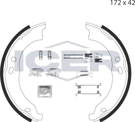 Icer 79PB4020 C - Kit ganasce, Freno stazionamento autozon.pro