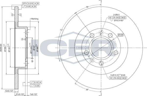 Icer 78BD0040-2 - Discofreno autozon.pro