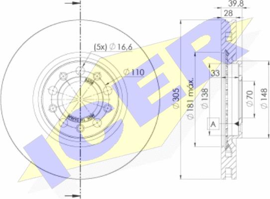 Icer 78BD3608-2 - Discofreno autozon.pro