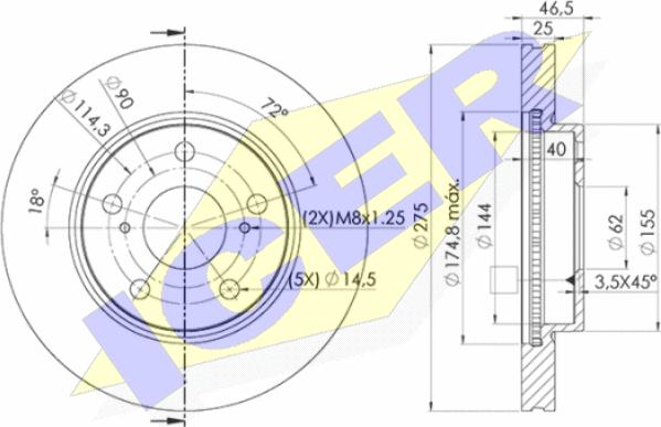 Icer 78BD2881-2 - Discofreno autozon.pro