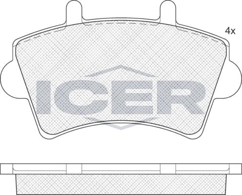 Icer LM1442 - Kit pastiglie freno, Freno a disco autozon.pro