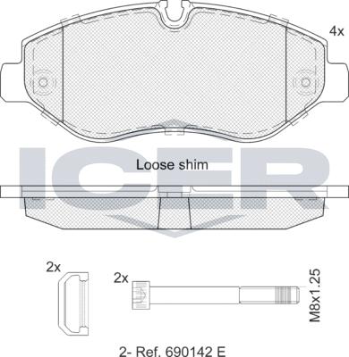 Icer LM1786 - Kit pastiglie freno, Freno a disco autozon.pro