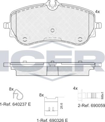 Icer LM2301 - Kit pastiglie freno, Freno a disco autozon.pro