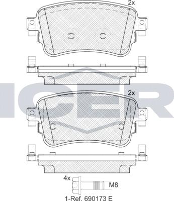 Icer LM2294 - Kit pastiglie freno, Freno a disco autozon.pro