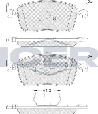 Icer LM2297 - Kit pastiglie freno, Freno a disco autozon.pro