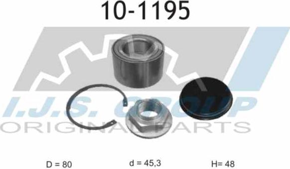 IJS GROUP 10-1195 - Kit cuscinetto ruota autozon.pro