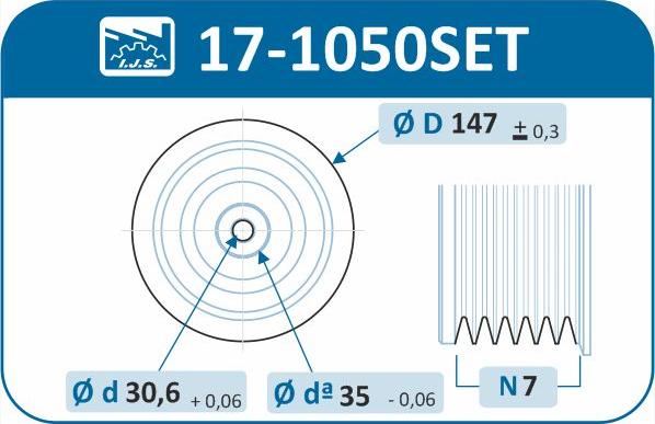 IJS GROUP 17-1050SET - Puleggia cinghia, Albero a gomiti autozon.pro