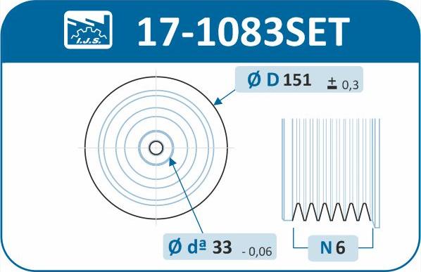 IJS GROUP 17-1083SET - Puleggia cinghia, Albero a gomiti autozon.pro