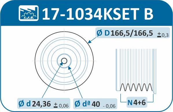 IJS GROUP 17-1034KSET B - Puleggia cinghia, Albero a gomiti autozon.pro