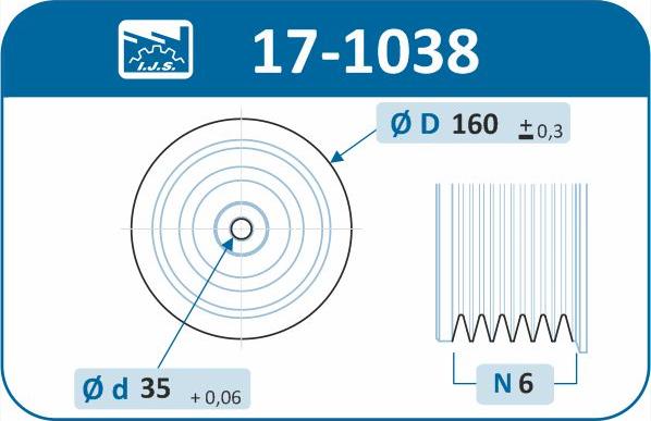 IJS GROUP 17-1038 - Puleggia cinghia, Albero a gomiti autozon.pro