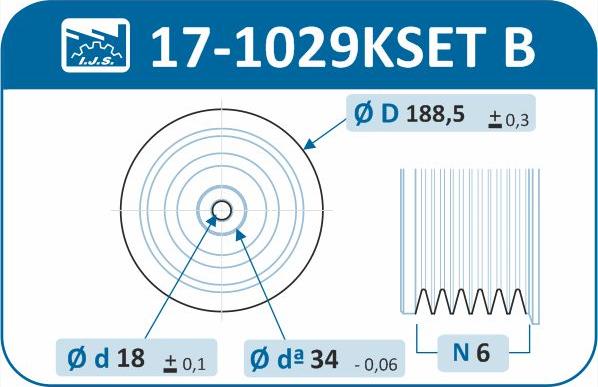 IJS GROUP 17-1029KSET B - Puleggia cinghia, Albero a gomiti autozon.pro