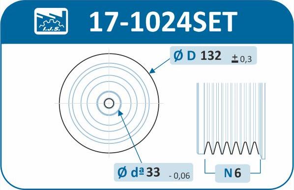 IJS GROUP 17-1024SET - Puleggia cinghia, Albero a gomiti autozon.pro