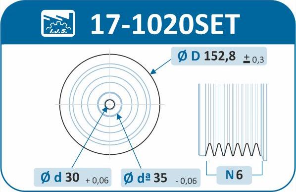 IJS GROUP 17-1020SET - Puleggia cinghia, Albero a gomiti autozon.pro