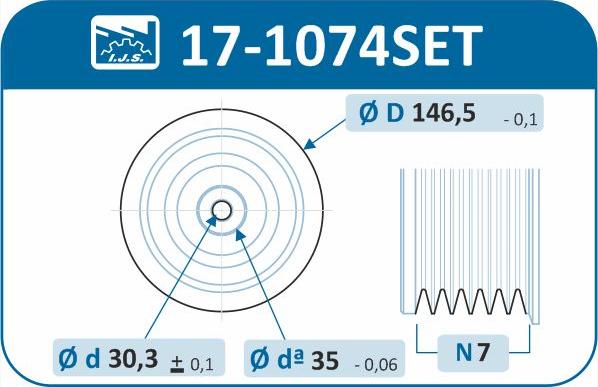 IJS GROUP 17-1074SET - Puleggia cinghia, Albero a gomiti autozon.pro