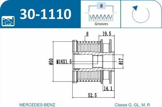 IJS GROUP 30-1110 - Puleggia cinghia, Alternatore autozon.pro