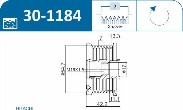 IJS GROUP 30-1184 - Puleggia cinghia, Alternatore autozon.pro