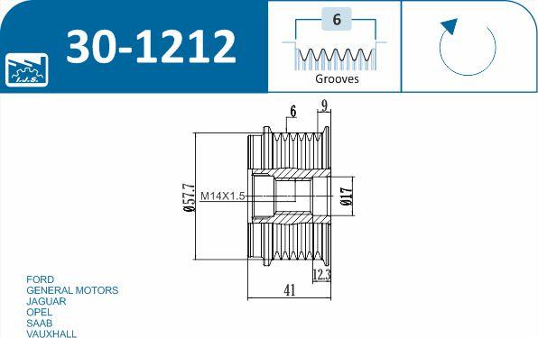 IJS GROUP 30-1212 - Puleggia cinghia, Alternatore autozon.pro