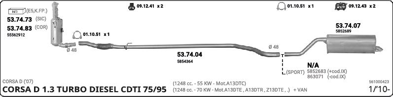 Imasaf 561000423 - Impianto gas scarico autozon.pro