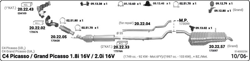 Imasaf 514000254 - Impianto gas scarico autozon.pro