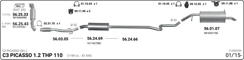 Imasaf 514000286 - Impianto gas scarico autozon.pro