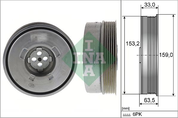 INA 544 0501 10 - Puleggia cinghia, Albero a gomiti autozon.pro