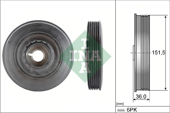 INA 544 0090 10 - Puleggia cinghia, Albero a gomiti autozon.pro