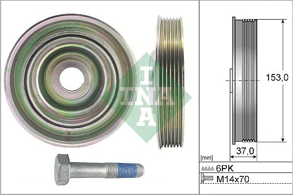 INA 544 0097 20 - Puleggia cinghia, Albero a gomiti autozon.pro