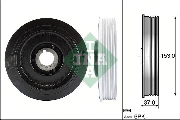 INA 544 0058 10 - Puleggia cinghia, Albero a gomiti autozon.pro