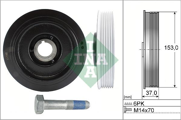 INA 544 0058 20 - Puleggia cinghia, Albero a gomiti autozon.pro