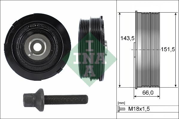 INA 544 0069 20 - Puleggia cinghia, Albero a gomiti autozon.pro