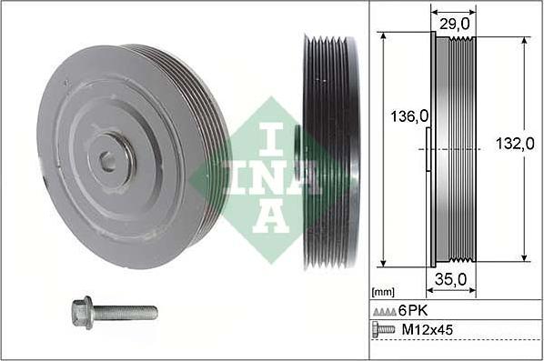 INA 544 0009 20 - Puleggia cinghia, Albero a gomiti autozon.pro