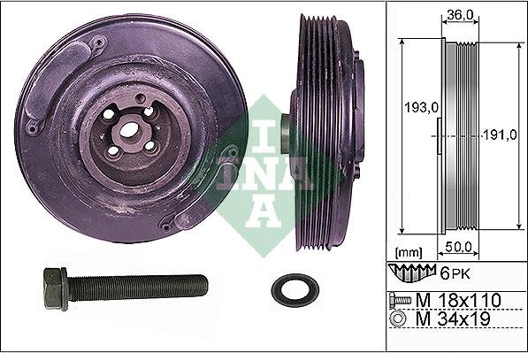 INA 544 0002 20 - Puleggia cinghia, Albero a gomiti autozon.pro